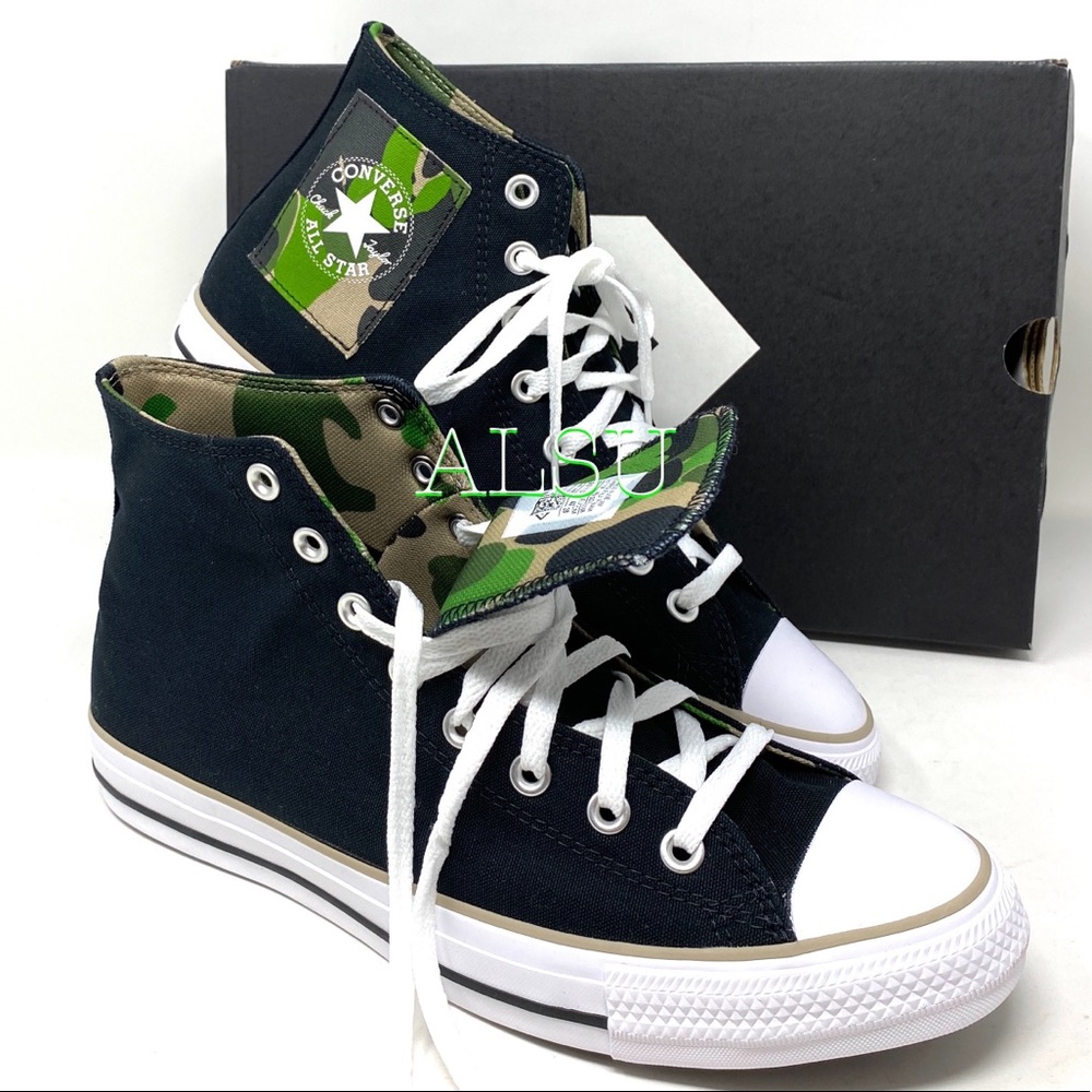 Converse Ctas Canvas High Top Black Khaki Men’s - Picture 9 of 11
